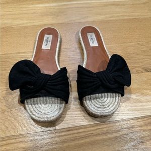 Valentino Suede Espadrilles
•   Black
•   Printed
•   Bow Accents